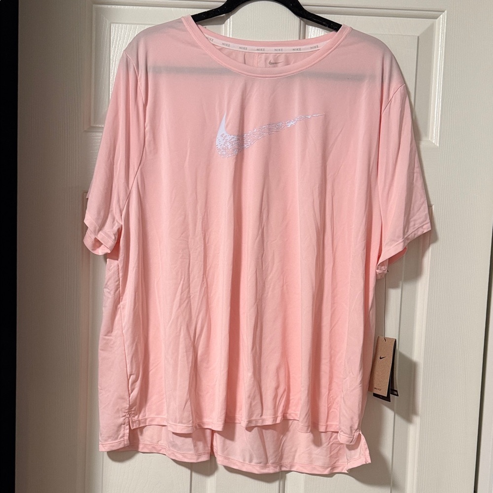 Nike Pink Drifit Running Short Sleeve Shirt